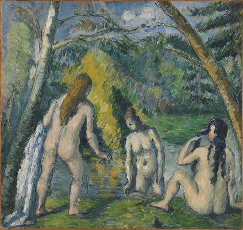 Poster reproduction du tableau de Paul Cézanne les Trois baigneuse