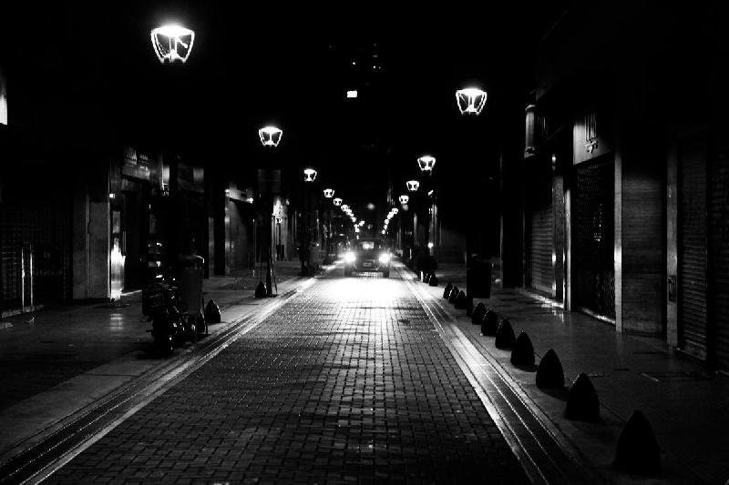 Photo noir et blanc d'une rue de Buenos Aire en Argentine