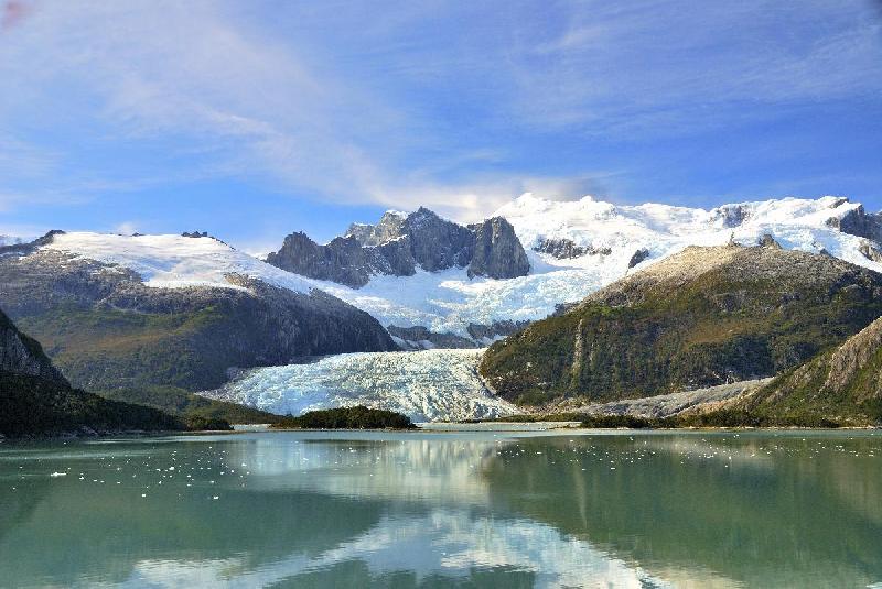 Photo reflet d'un glacier en Patagonie Argentine