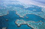 Photo aérienne lagune de corail en Australie