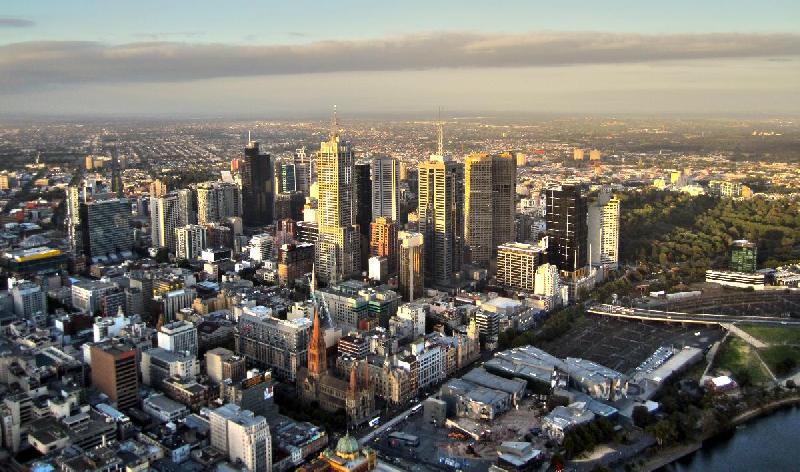 Photo aérienne de la ville de Melbourne en Australie