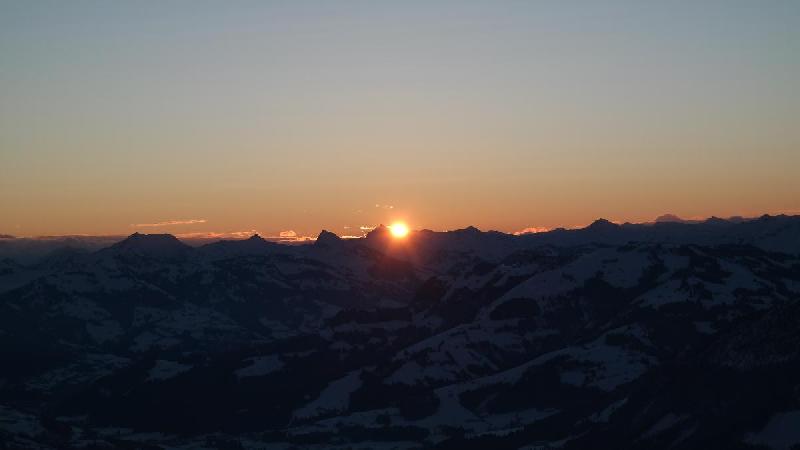 Coucher de soleil sur les Alpes en haute salve Autriche