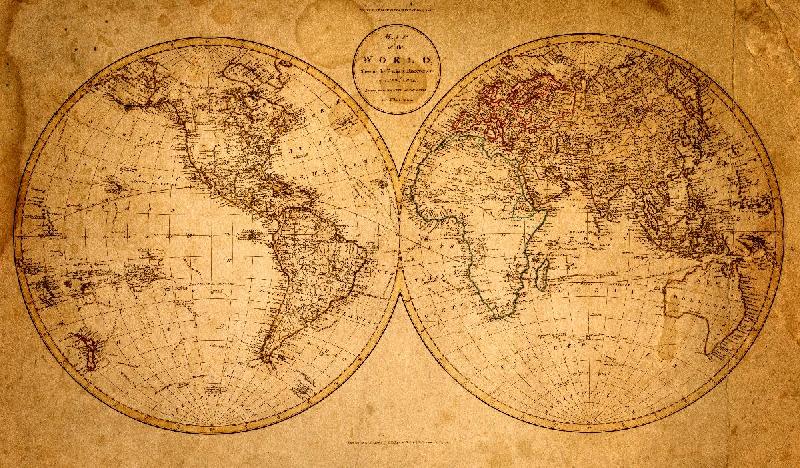 Ancienne carte du monde en 1799
