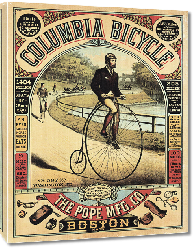 Toiles imprimées Affiche publicitaire ancienne Columbia Bicycle
