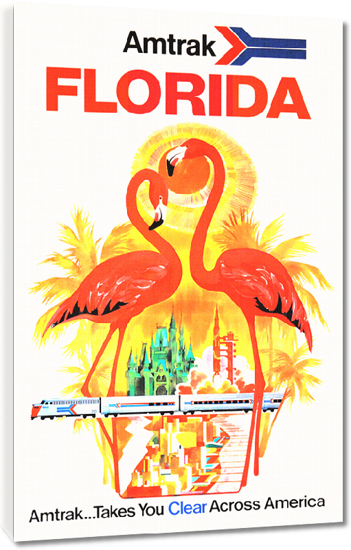 Toiles imprimées Affiche ancienne publicité amtrak Floride