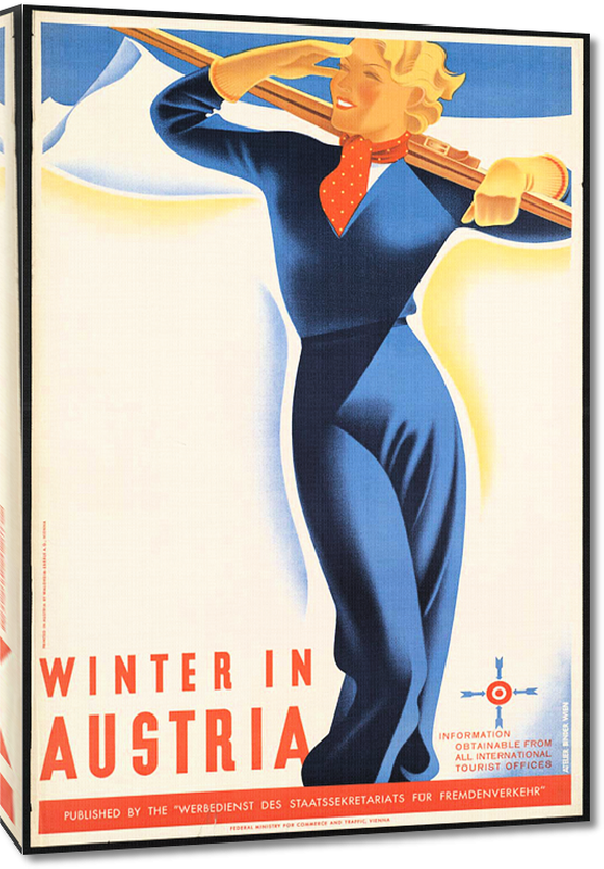 Toiles imprimées Affiche ancienne ski en Autriche