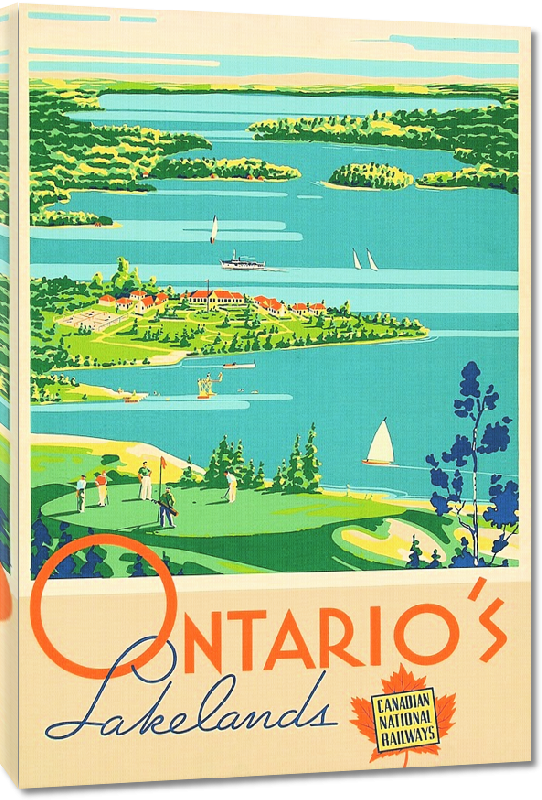 Toiles imprimées Affiche ancienne Ontario's Lakelands, Canadian Railways