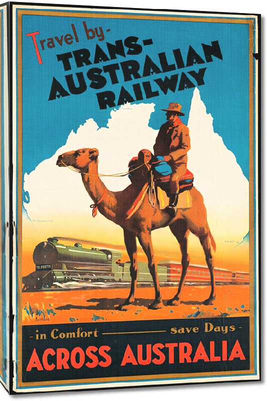 Toiles imprimées Affiche ancienne Travel by Trans-Australian Railway