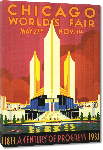 Toiles imprimées Affiche ancienne Chicago 1933 World's Fair