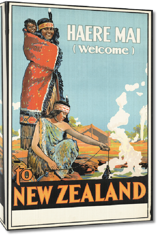 Toiles imprimées Affiche ancienne Welcome to New Zealand