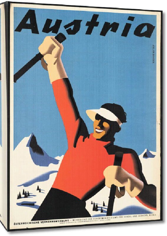 Toiles imprimées Affiche ancienne Austria, Europe ski