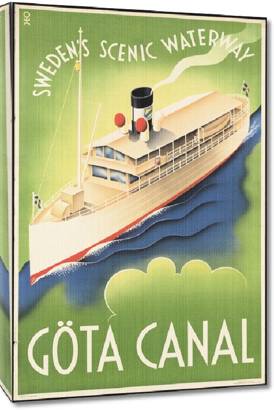 Toiles imprimées Affiche ancienne Sweden's Scenic Waterway Göta Canal
