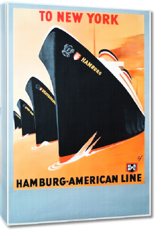 Toiles imprimées Affiche ancienne To New York, Hamburg-American Line