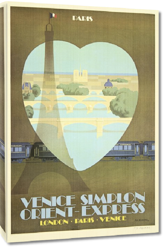 Toiles imprimées Affiche ancienne publicité London, Paris, Venice - Venice Simplon, Orient Express 