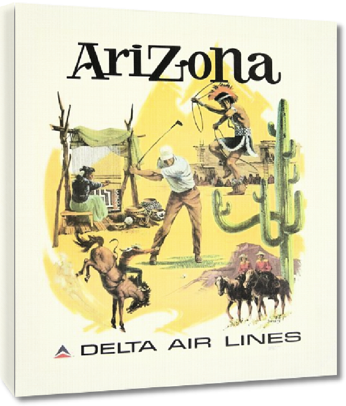 Toiles imprimées Affiche ancienne publicité Arizona, Delta Air Lines