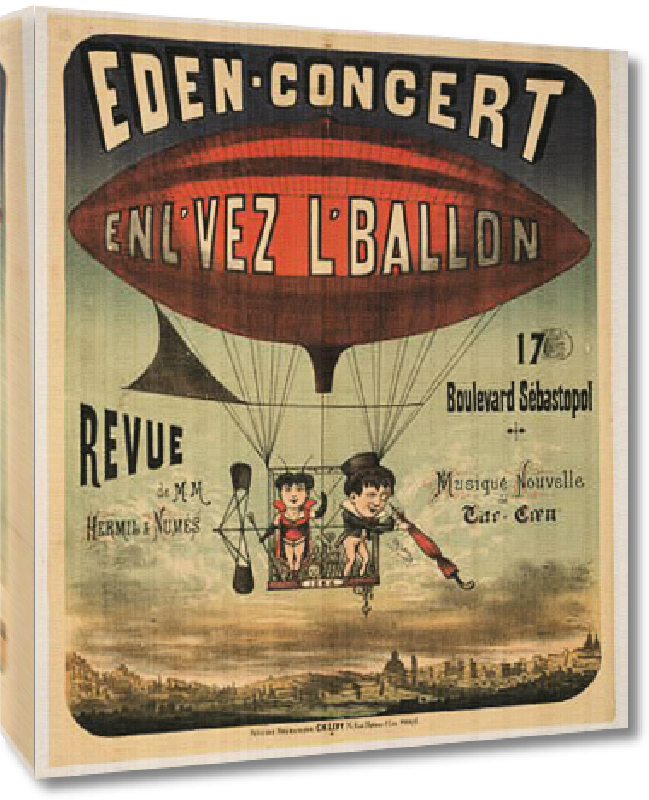 Toiles imprimées Affiche ancienne publicité Eden Concert Enl' Vez L'Vallon