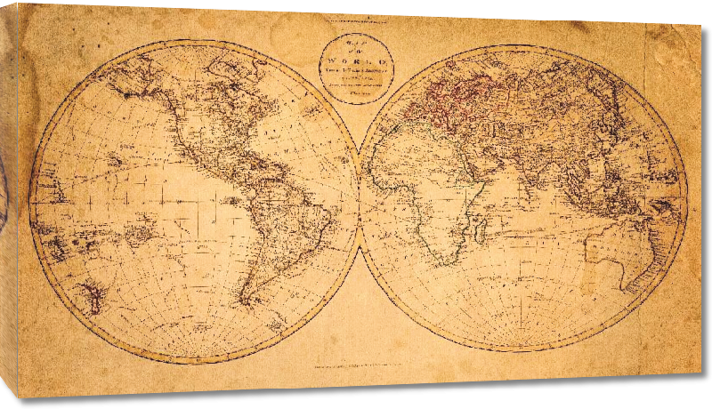 Toiles imprimées Ancienne carte du monde en 1799