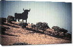 Toiles imprimées Poster paysage de séville avec son taureau
