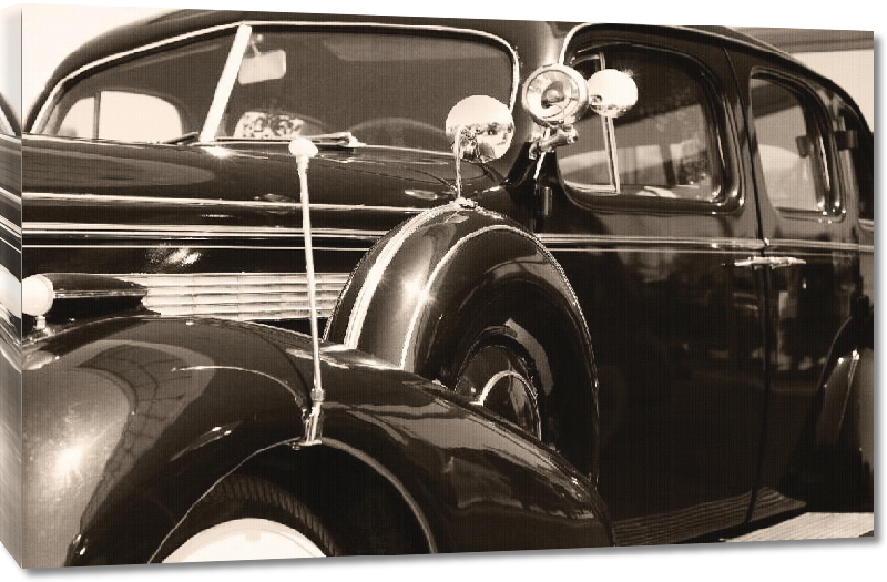 Toiles imprimées Photo noir blanc voiture ancienne