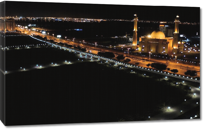 Toiles imprimées Photo mosquée de nuit à Bahrein