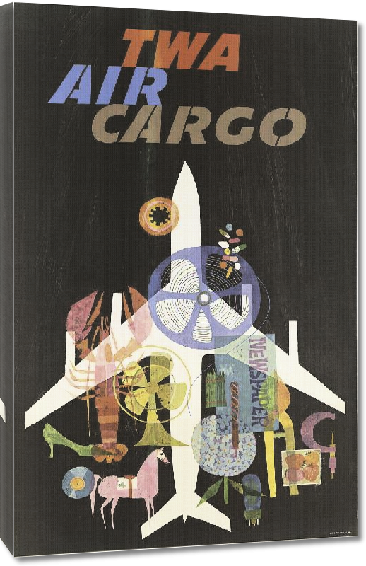 Toiles imprimées Affiche publicitaire vintage TWA Air Cargo