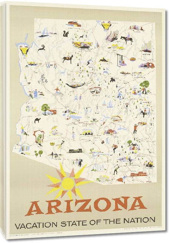 Toiles imprimées Affiche publicitaire vintage Arizona, Vacation State of the Nation