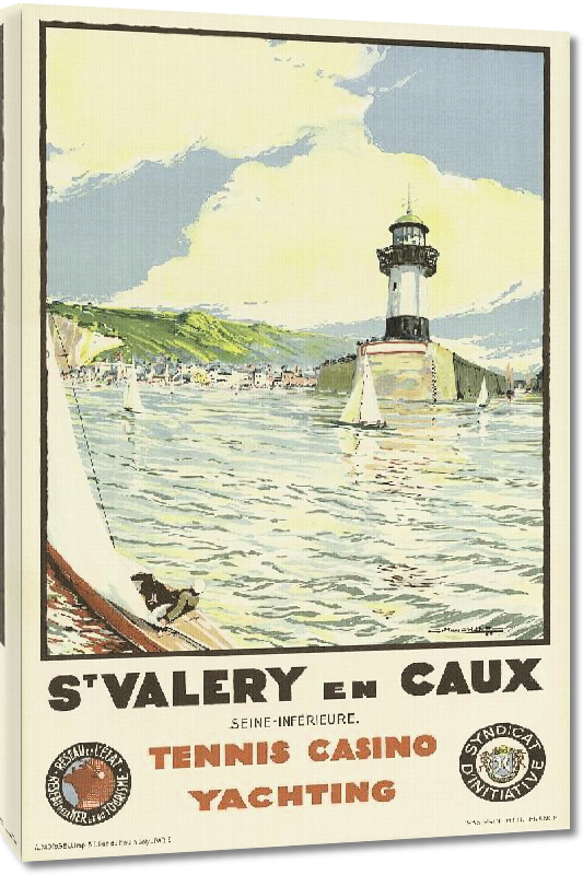 Toiles imprimées Affiche publicitaire vintage St. Valery en Caux, Seine-Maritime, Tennis Casino Yachting 
