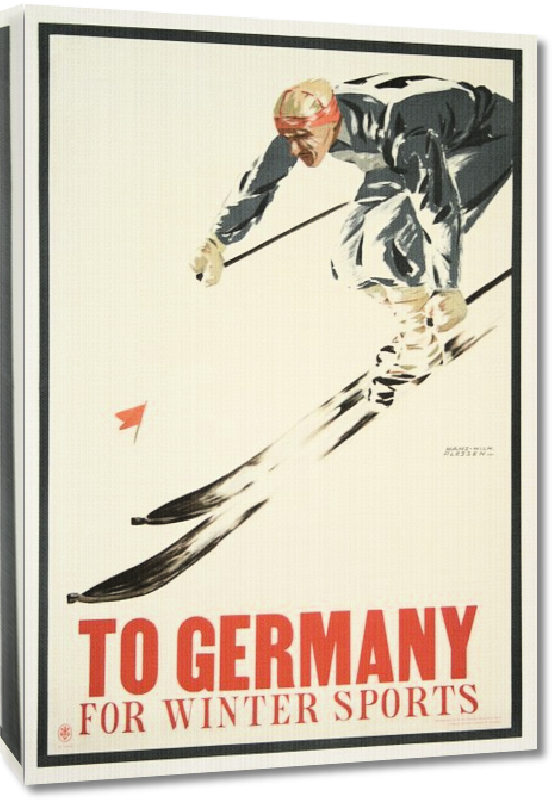 Toiles imprimées Affiche publicitaire vintage ski To Germany for Winter Sports