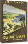 Toiles imprimées Affiche publicitaire côte basque vintage Visit France, The Basque Coast, French National Railroads 