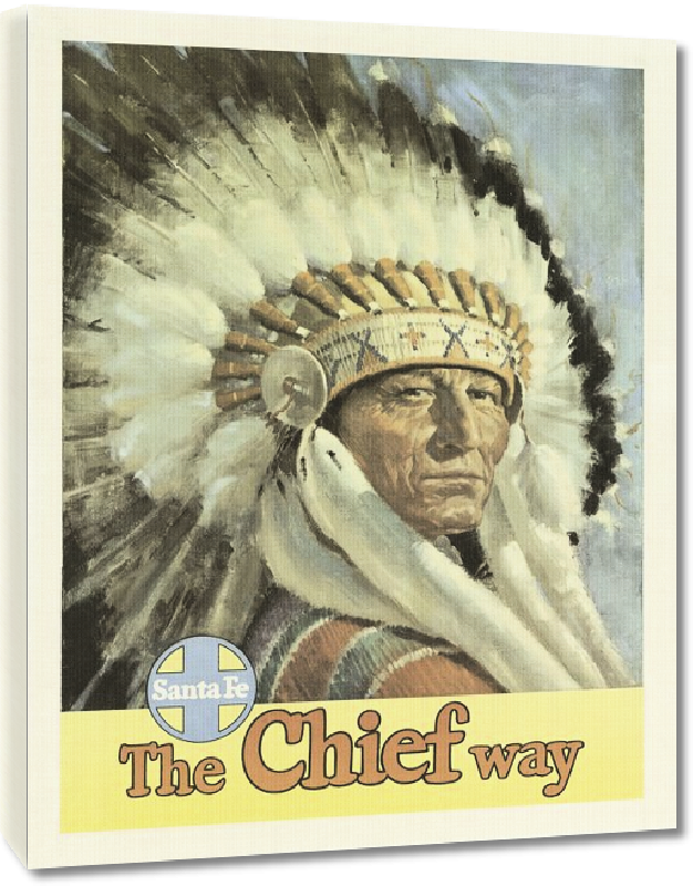 Toiles imprimées Affiche publicitaire vintage Santa Fe, The Chief Way 