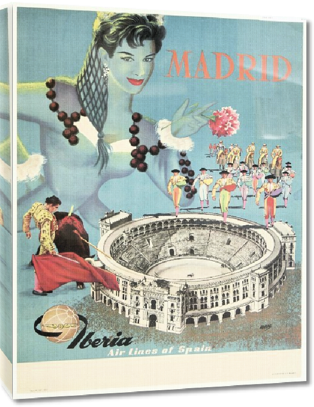 Toiles imprimées Affiche publicitaire vintage Madrid, Iberia Airlines of Spain