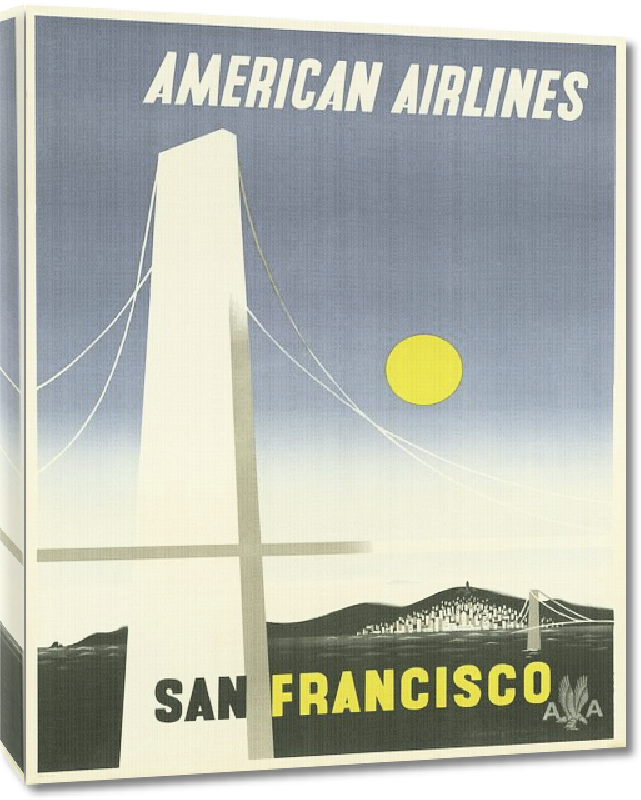 Toiles imprimées Affiche publicitaire vintage San Francisco, American Airlines