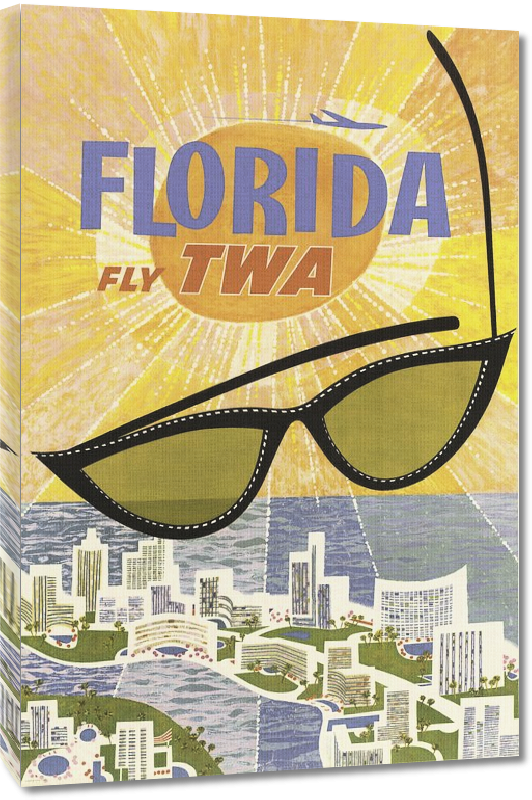 Toiles imprimées Affiche publicitaire vintage Florida Fly TWA