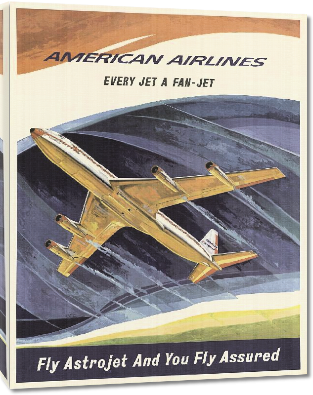 Toiles imprimées Affiche publicitaire vintage Fly Astrojet and You Fly Assured, American Airlines