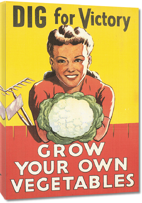 Toiles imprimées Affiche publicité vintage Dig for Victory, Grow Your Own Vegetables