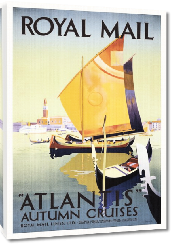 Toiles imprimées Affiche publicitaire vintage Royal Mail Lines, Atlantis Autumn Cruises