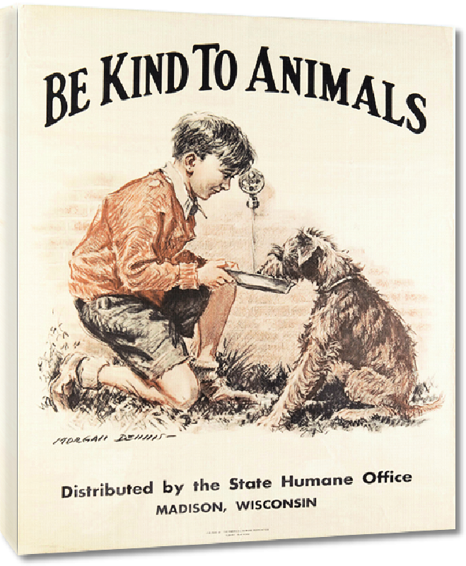 Toiles imprimées Affiche publicité vintage Be Kind to Animals