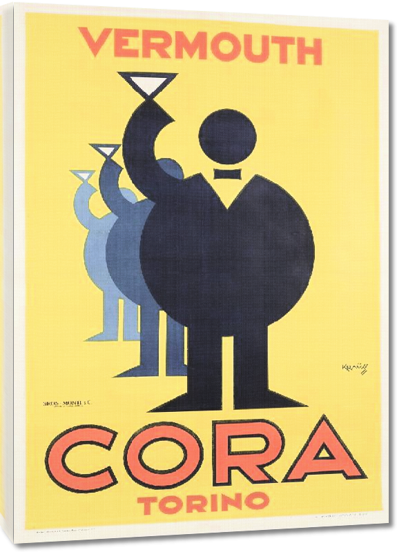 Toiles imprimées Affiche publicité vintage Cora Vermouth Torino