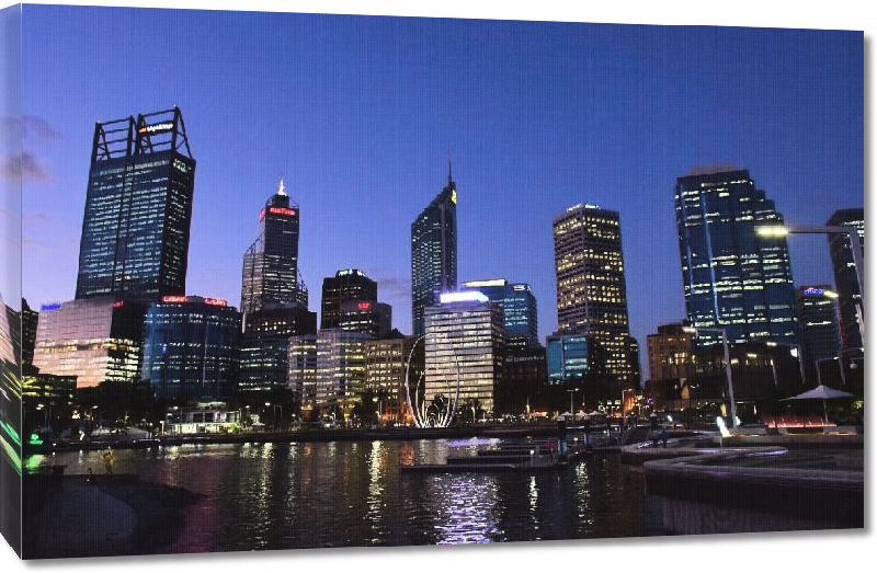 Toiles imprimées Photo de la ville de Perthe de nuit en Australie