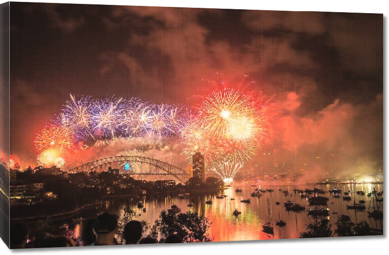 Toiles imprimées Photo feu d'artifice sur le port de Sydney en Australie