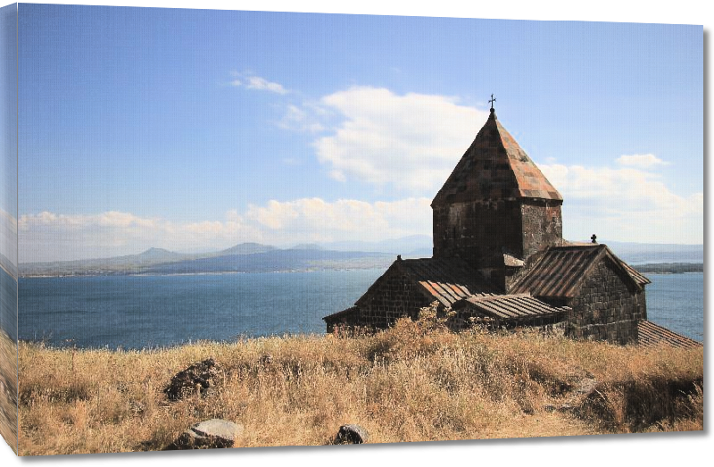 Toiles imprimées Photo église face à la mer en Arménie