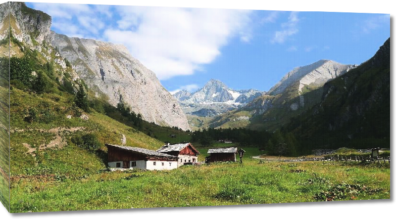 Toiles imprimées Photo ferme en montagne Alpes Autriche
