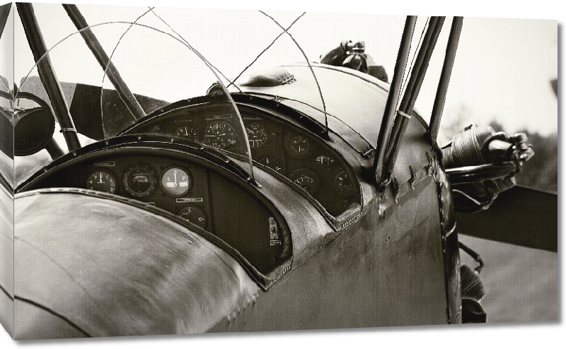 Toiles imprimées Photo noir et blanc vieil avion