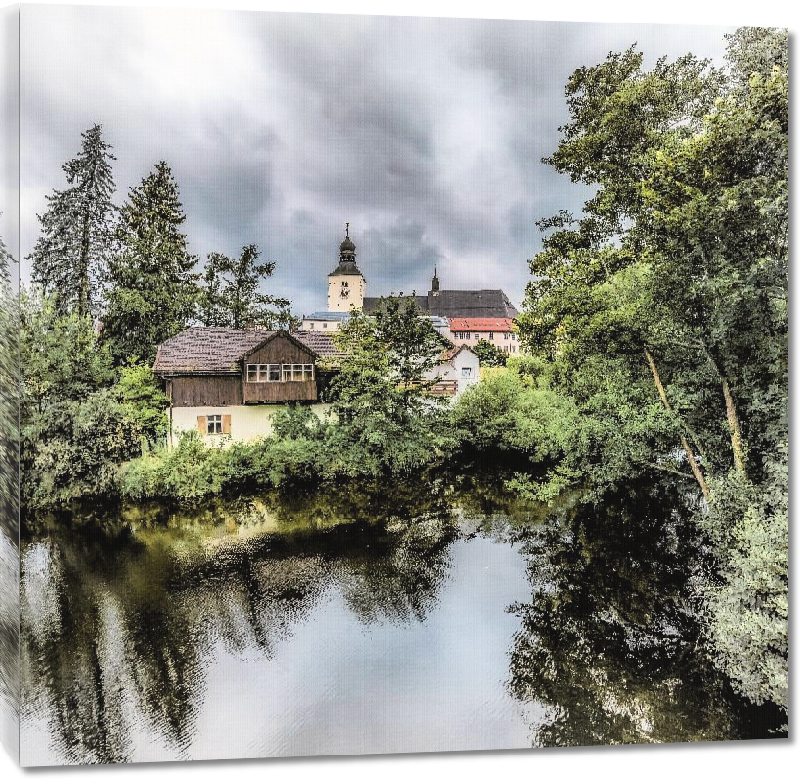 Toiles imprimées Photo maison sur rivière en Allemagne