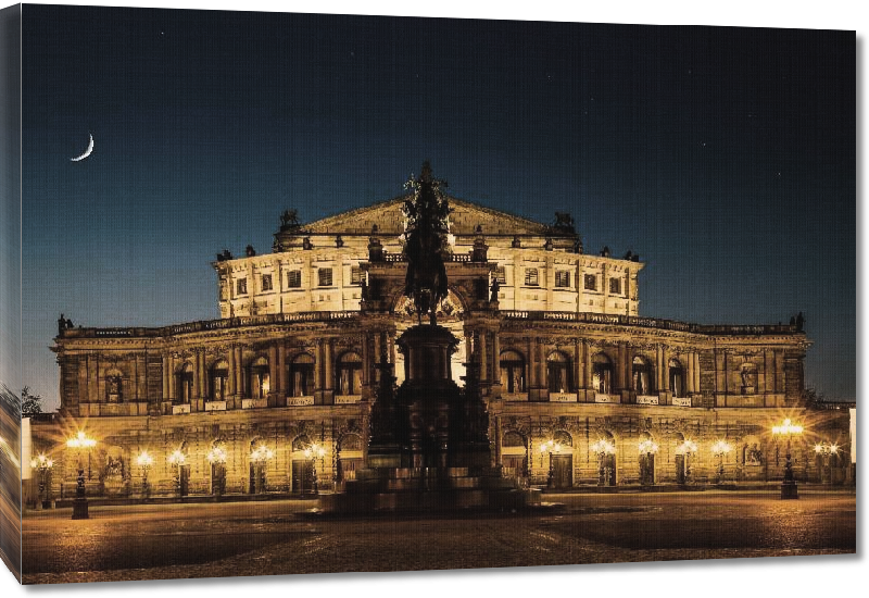 Toiles imprimées Photo de nuit de l'opéra Semper à Dresden en Allemagne