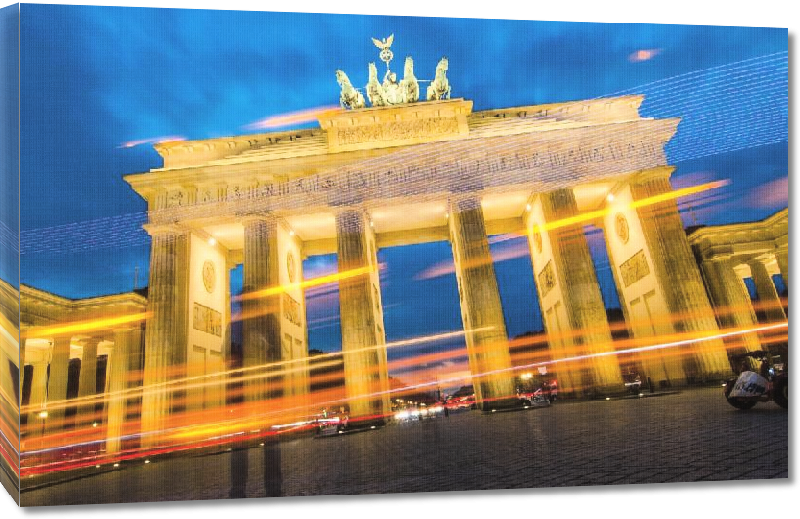 Toiles imprimées Photo dela porte de Brandenburg éclairée de nuit à Berlin en Allemagne