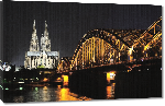 Toiles imprimées Photo de nuit du pont de cologne en Allemagne