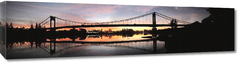 Toiles imprimées Photo coucher de soleil du pont suspendu de Buenos Aire en Argentine