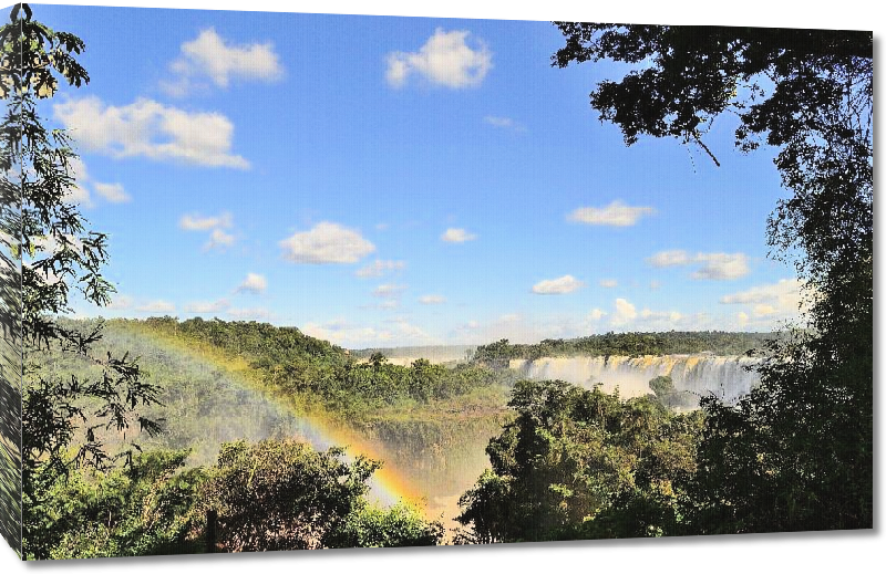 Toiles imprimées Photo arc en ciel sur les chutes d'Iguazu en Argentine