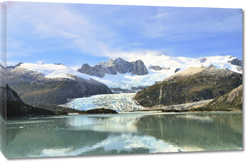 Toiles imprimées Photo reflet d'un glacier en Patagonie Argentine